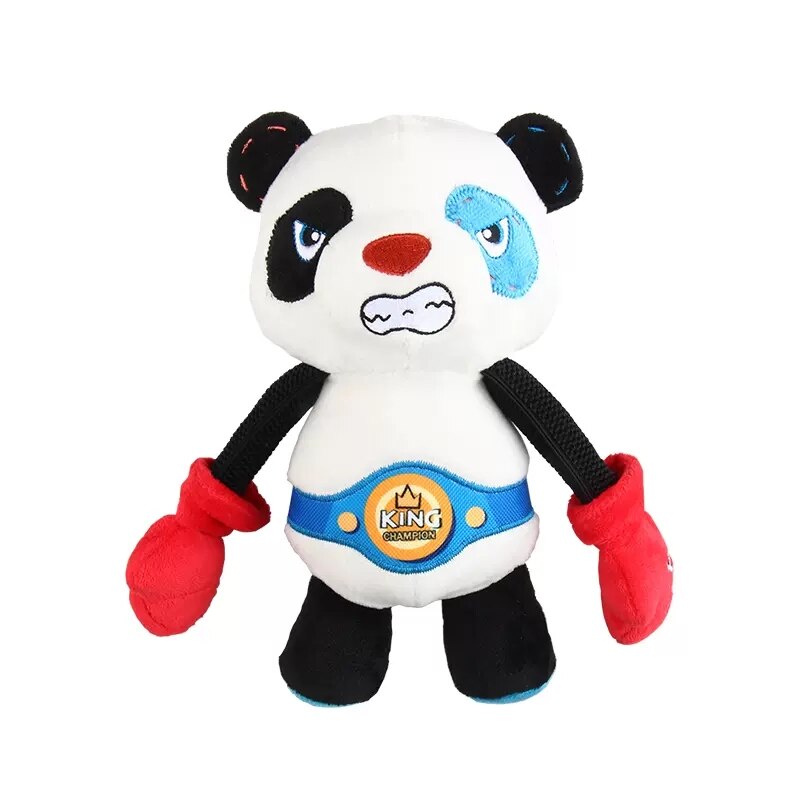 GiGwi Panda Zoo Series Boxer Interactive Squeaky Plush Washable Toy for Dogs & Puppies