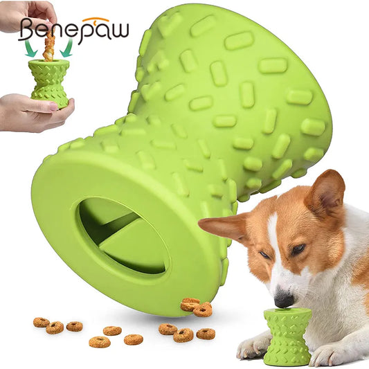 Benepaw Interactive Foraging Treat Dispensing Dog Toy for Aggressive Chewers - Nontoxic and made from Natural Rubber