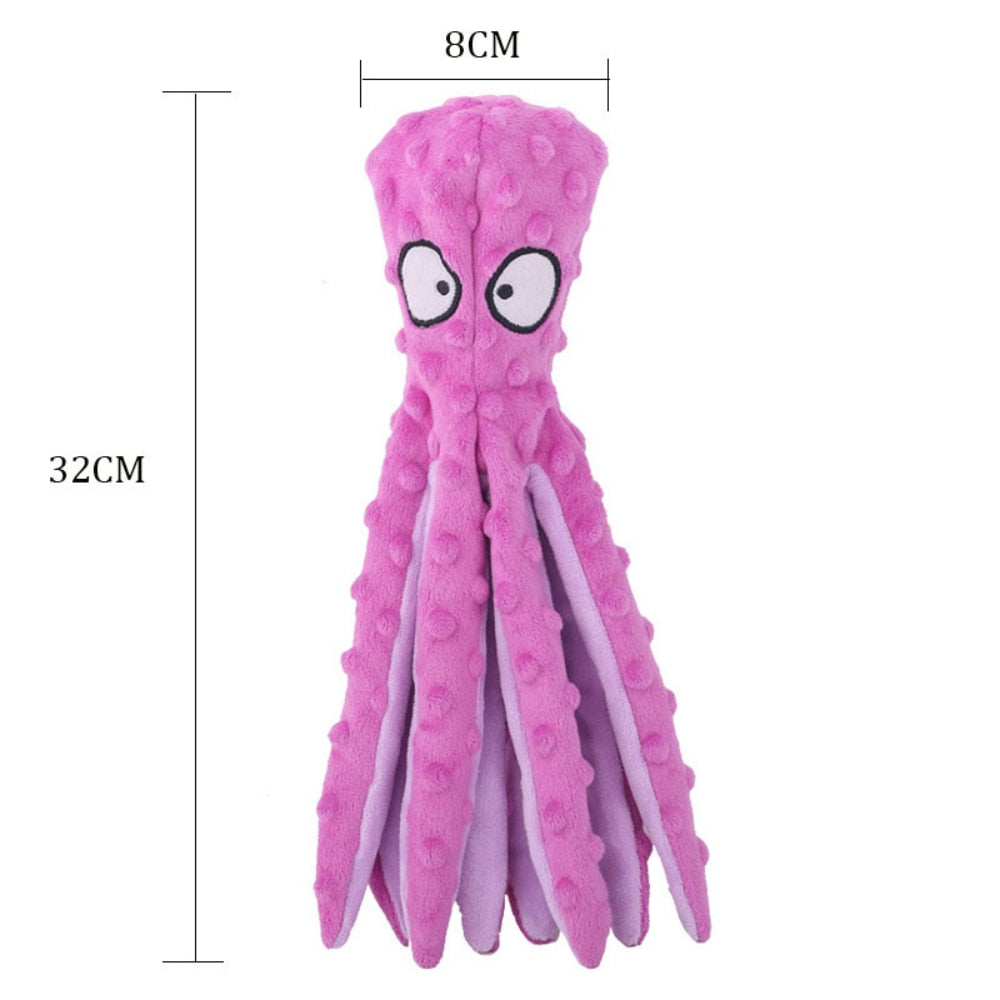 Octopus Interactive Squeaky Dog Toy