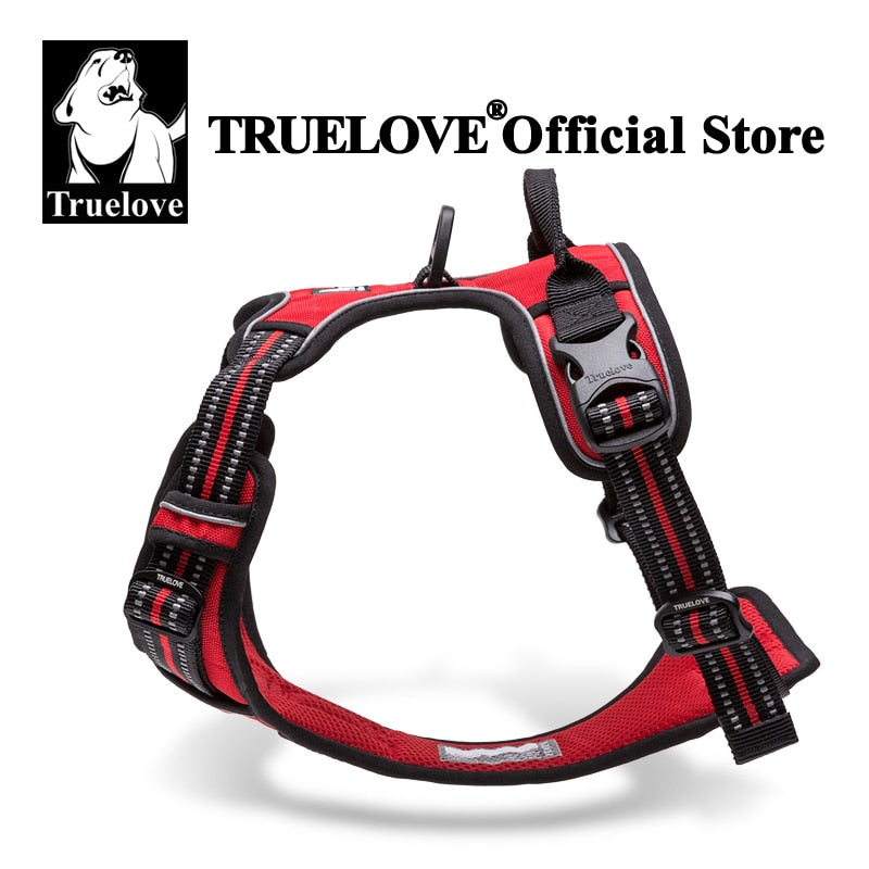 Truelove No Pull Dog Harness (Red) - Adjustable Soft Padded Reflective No Choke Dog Vest with Easy Control Handle H5651