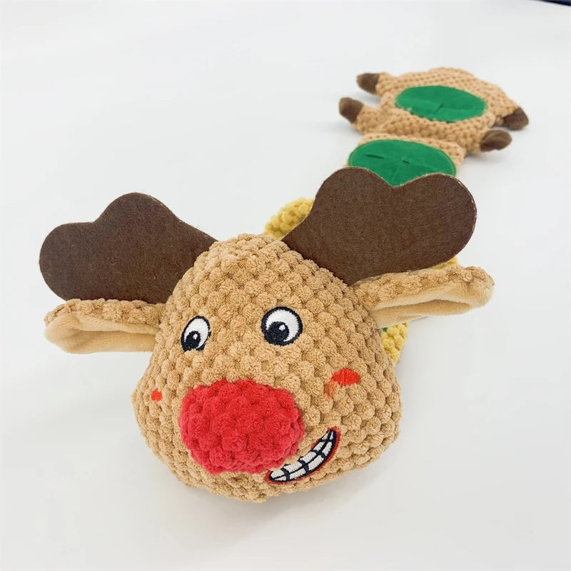 Christmas Plush Squeaky Foraging Interactive Elk Dog Toy