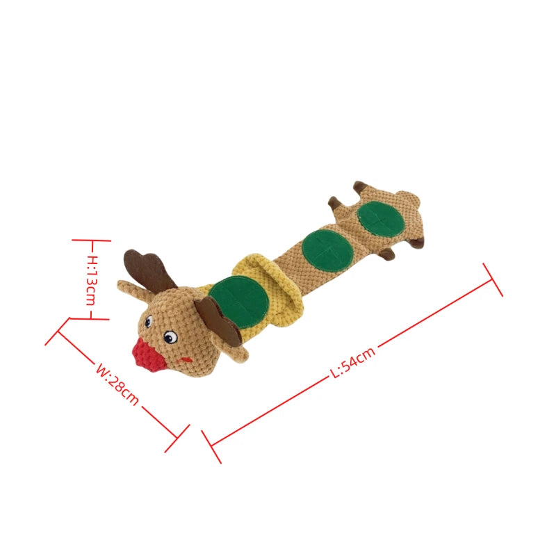 Christmas Plush Squeaky Foraging Interactive Elk Dog Toy