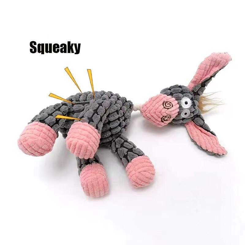 Dog / Puppy Squeaky Rope Toy - Interactive and aids teeth cleaning.