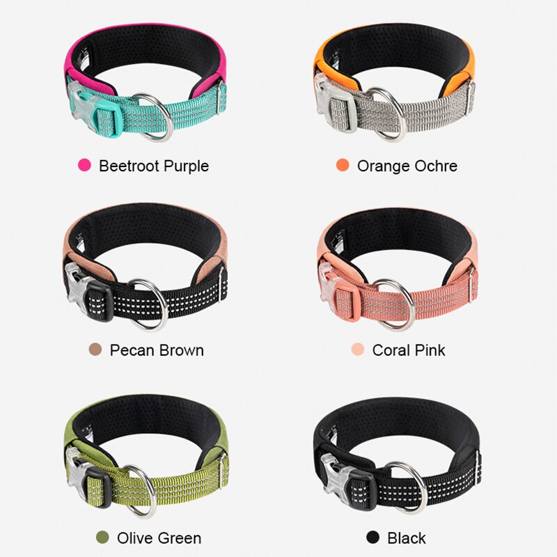 Truelove Reflective Multifunctional Personalized Dog Collar DuPont Soft Breathable Adjustable for Large Dogs TLC5611