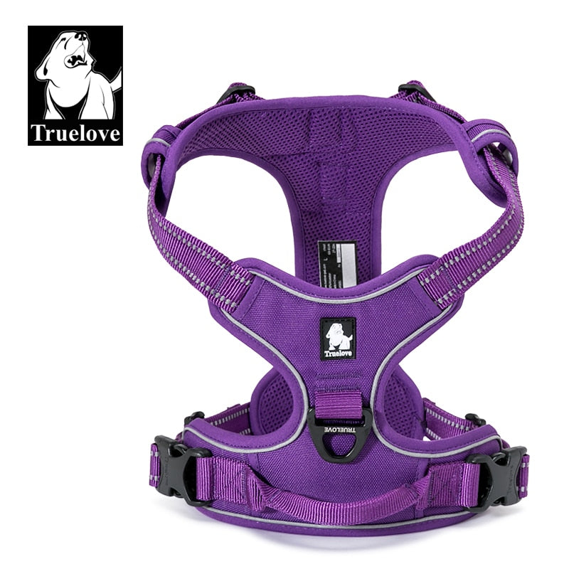 Truelove No Pull Dog Harness (Purple) - Adjustable Soft Padded Reflective No Choke Dog Vest with Easy Control Handle H5651