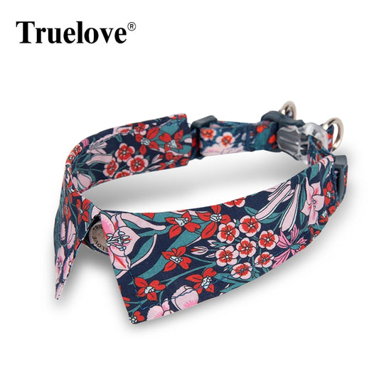 Truelove Cute Floral Dog Collar - Adjustable Soft and Comfy Bowtie for Small & Medium Dogs TLC5411