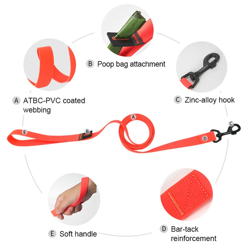 Truelove Waterproof Easy Grip Dog Leash - Durable, Lightweight, Premium Coated ATBC-PVC Dog Lead Fast Clasp TLL3211