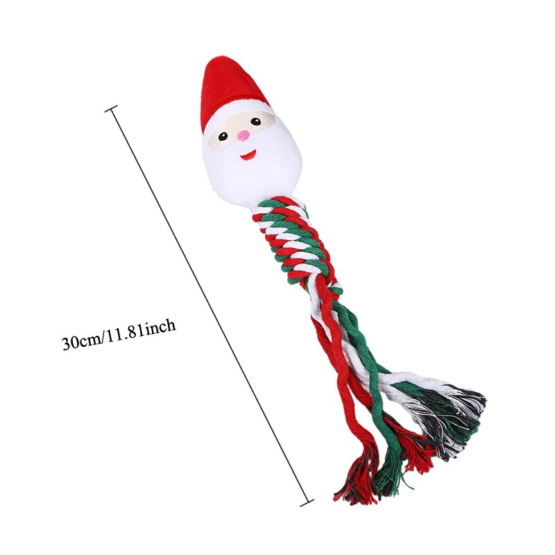 Christmas Squeaky Interactive Chew Rope Dog Toy - Various options available