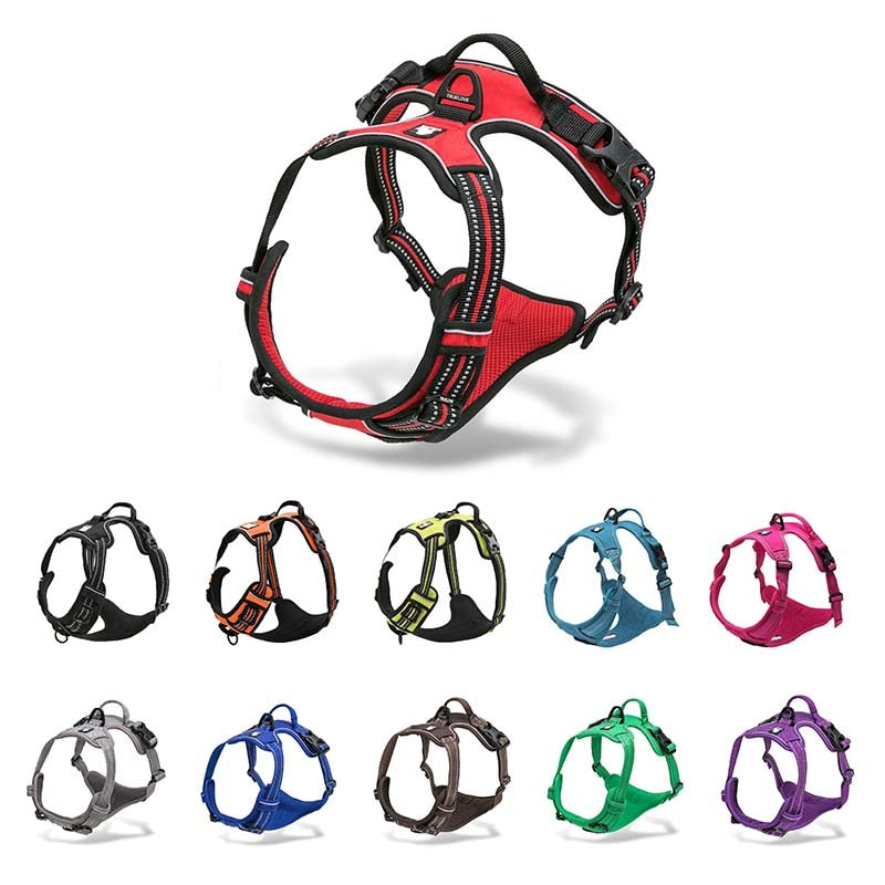 Truelove All Weather Reflective Nylon Dog Harness (Grey) - Padded & Adjustable TLH5651