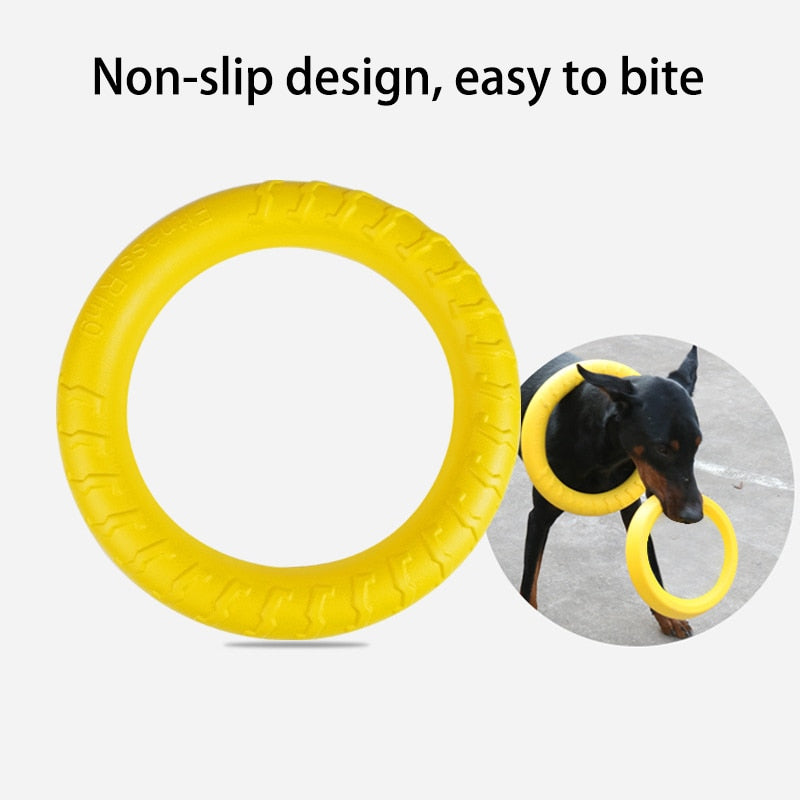 Floating Flying Ring for Interactive Training and Tug-O-War for Aggressive Chewing for Small Medium Dogs