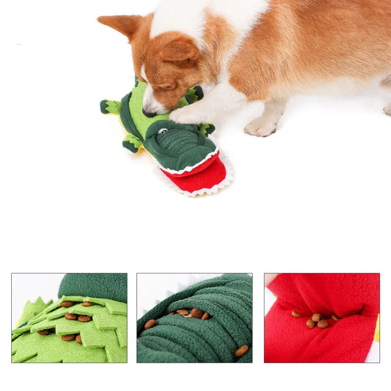 Crocodile Shape Foraging Snuffle Dog toy - Great for Slow Feeding & Interactive