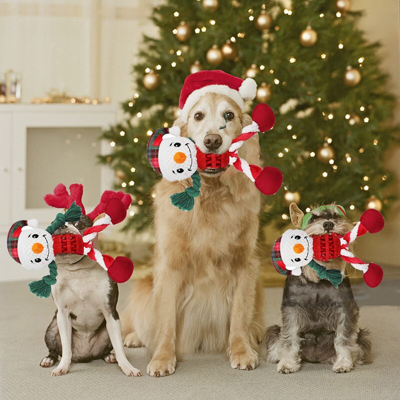 Benepaw Durable Christmas Dog Toys - Interactive, Foraging & Squeaky Puppy / Dog Toys For Small, Medium & Large Dogs