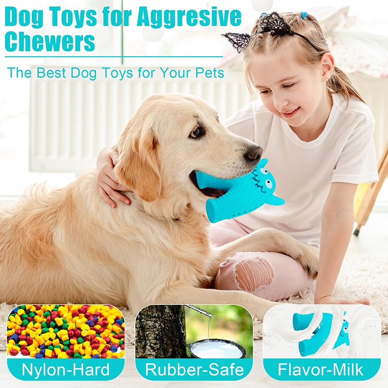 Benepaw Squeaky Interactive Foraging Dog Toy for Aggressive Chewers made from Natural Rubber