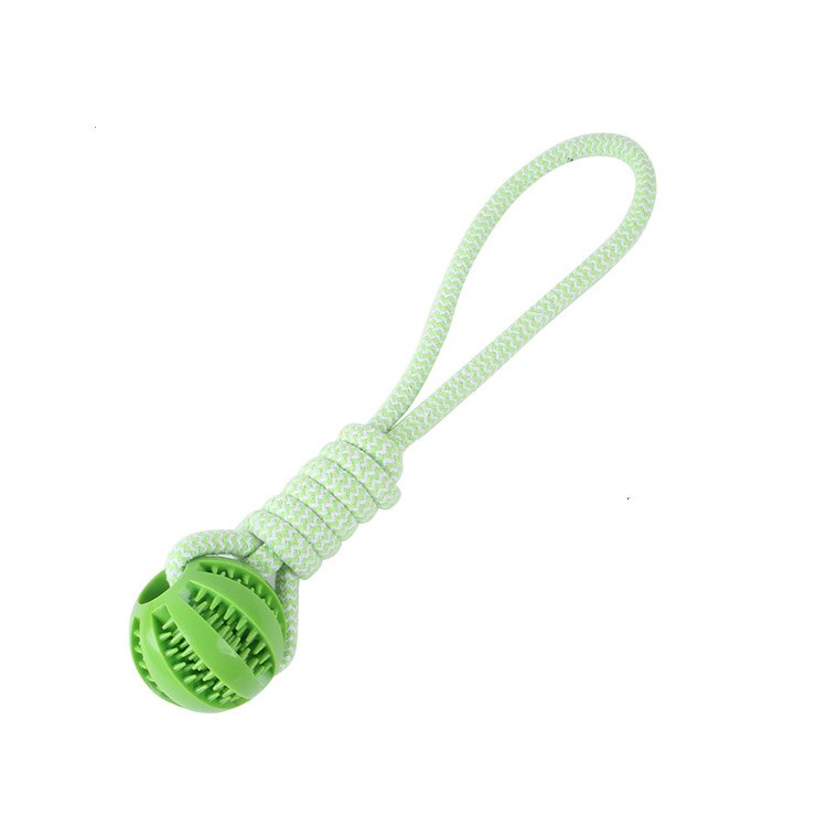 Dog Hand-pulled Interactive Rope Rubber Ball for training & retrieval