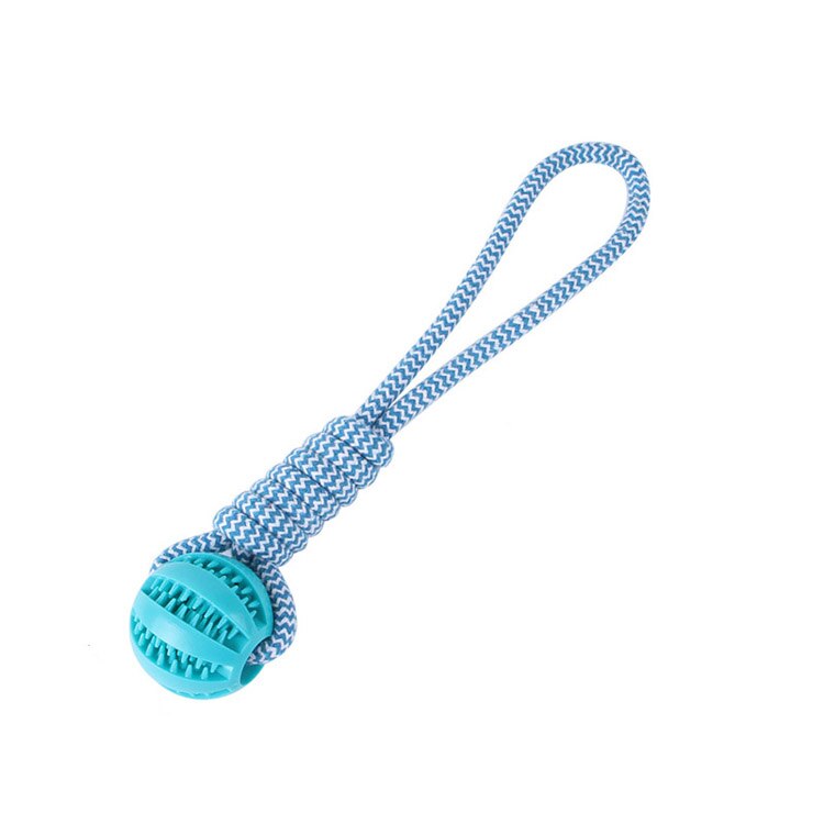 Dog Hand-pulled Interactive Rope Rubber Ball for training & retrieval