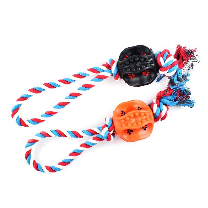 Curved Dog Ball Rope Toy Bite Resistant and great for teeth cleaning