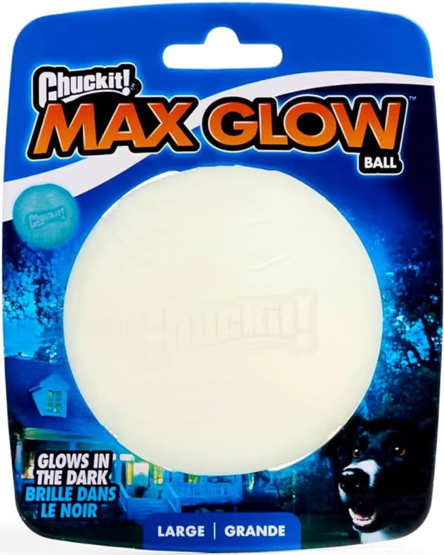 Chuckit! Max Glow Rubber Outdoor Foraging Dog Ball - Various sizes available