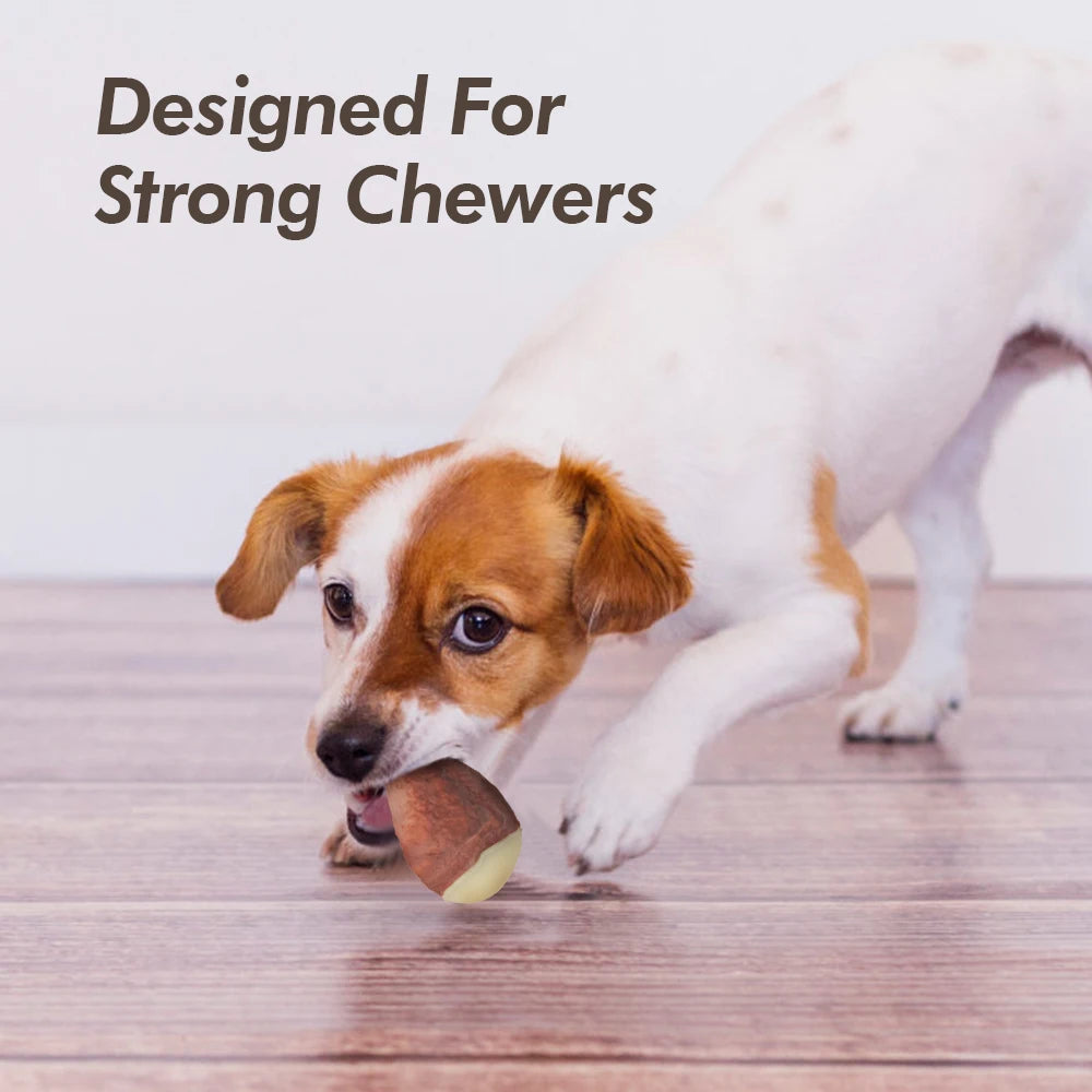 All For Paws Chicken Thigh Shape Chewing Toy - Non-Toxic Nylon Rubber Mix with Bacon Flavour