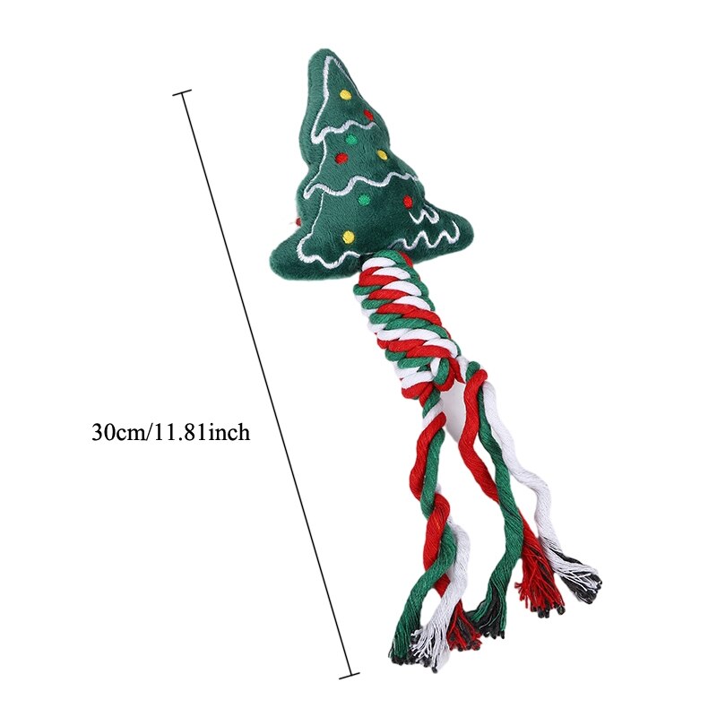 Christmas Squeaky Interactive Chew Rope Dog Toy - Various options available