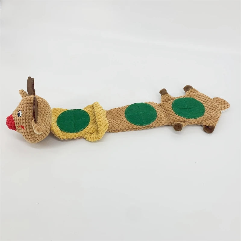 Christmas Plush Squeaky Foraging Interactive Elk Dog Toy