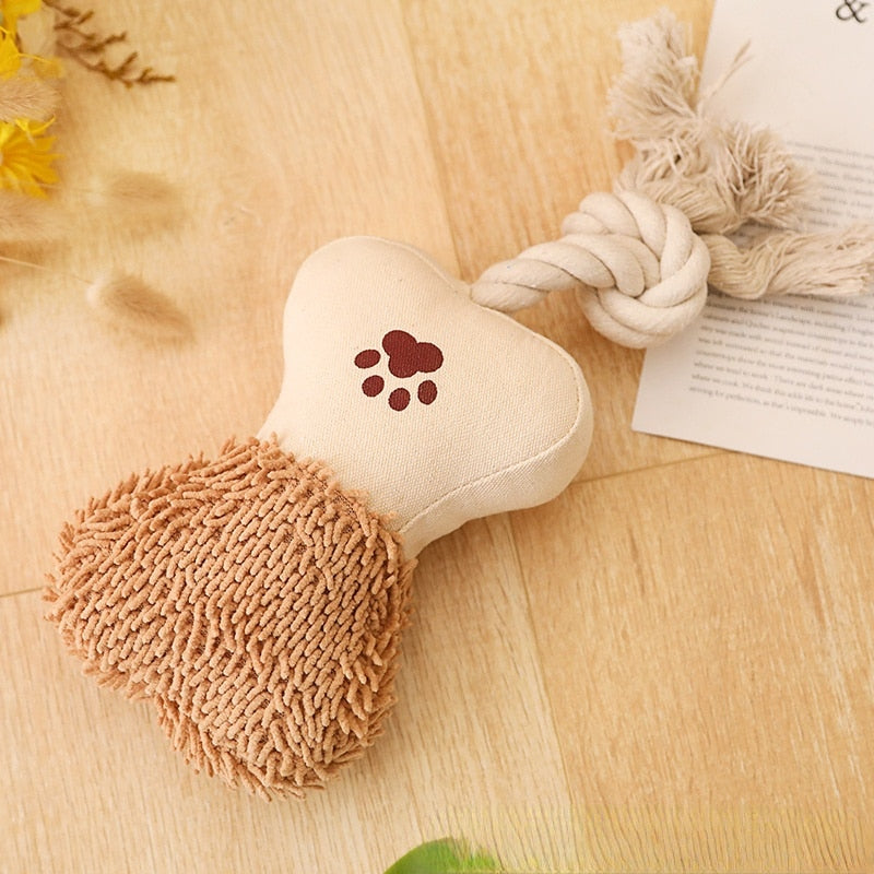 Cute Snuggle Squeaky Rope Dog Toys