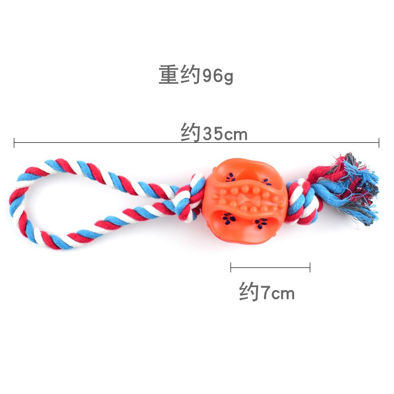 Curved Dog Ball Rope Toy Bite Resistant and great for teeth cleaning