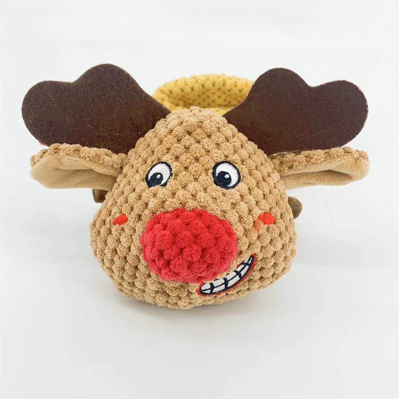 Christmas Plush Squeaky Foraging Interactive Elk Dog Toy