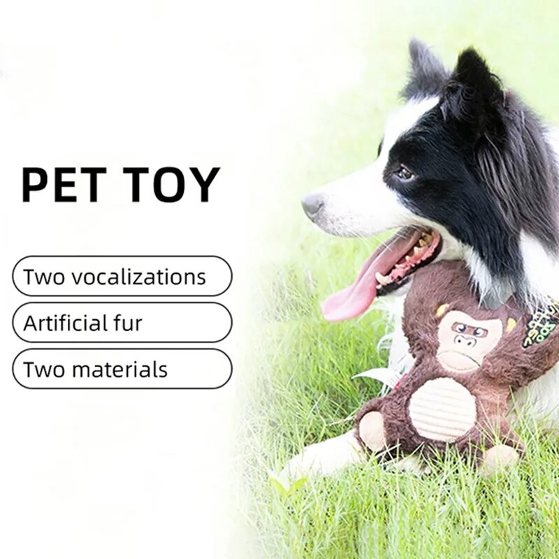 GiGwi Zoo Series - Interactive Squeaky Plush Dog Toy