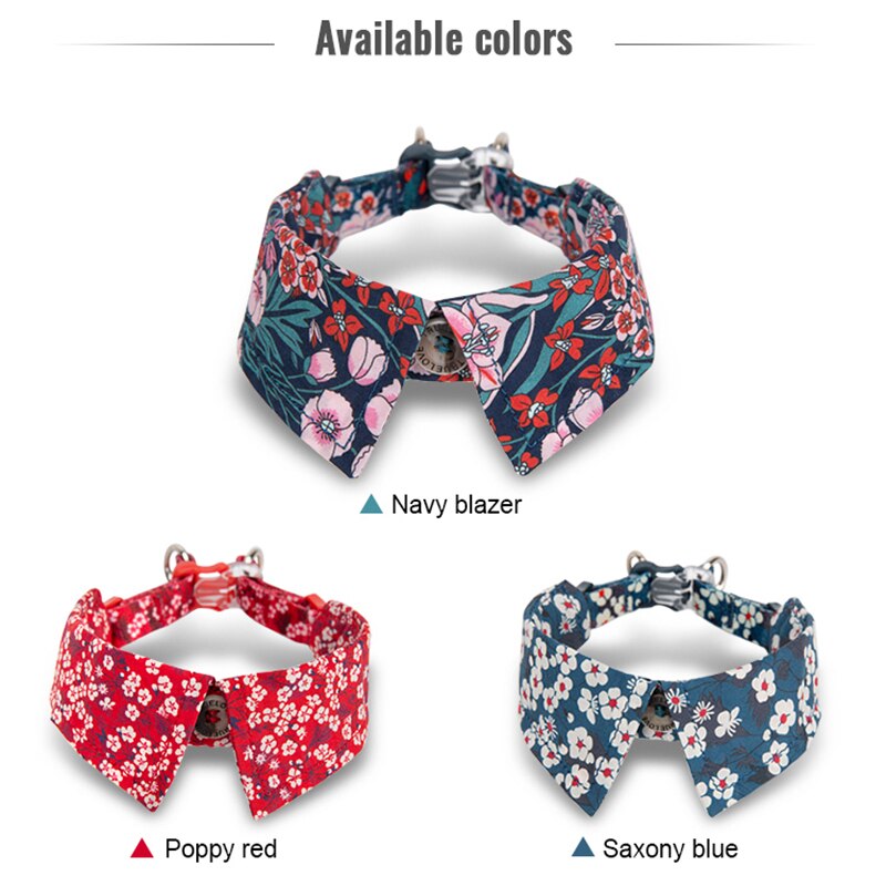 Truelove Cute Floral Dog Collar - Adjustable Soft and Comfy Bowtie for Small & Medium Dogs TLC5411