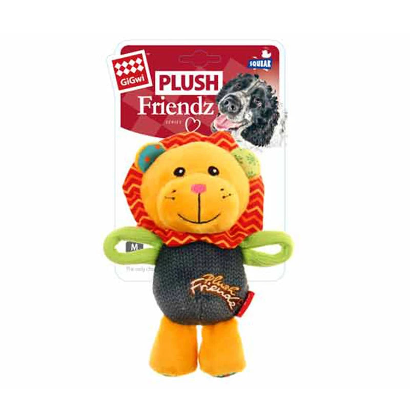 GiGwi Friendz Series Washable Fleece Squeaky Interactive Dog Toy - Bite resistant