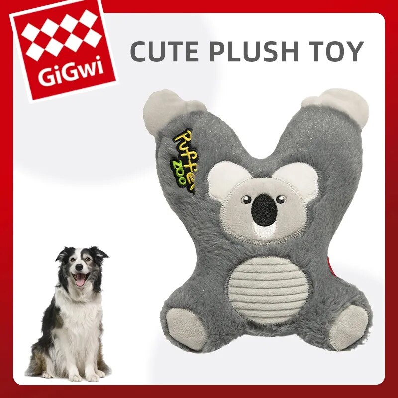 GiGwi Zoo Series - Interactive Squeaky Plush Dog Toy