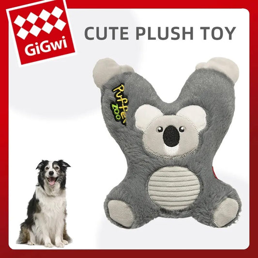 GiGwi Zoo Series - Interactive Squeaky Plush Dog Toy