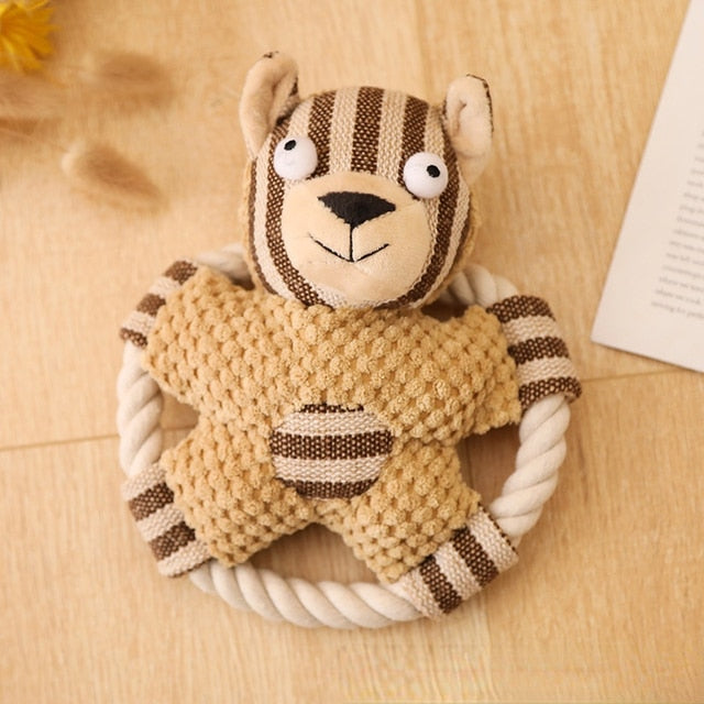 Cute Snuggle Squeaky Rope Dog Toys