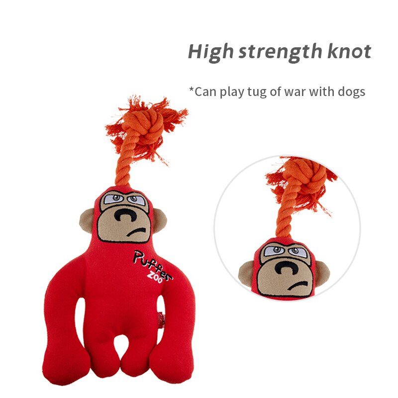 GiGwi Zoo Series Plush Kawaii Cartoon Interactive Squeaky Tug-O-War Rope toy