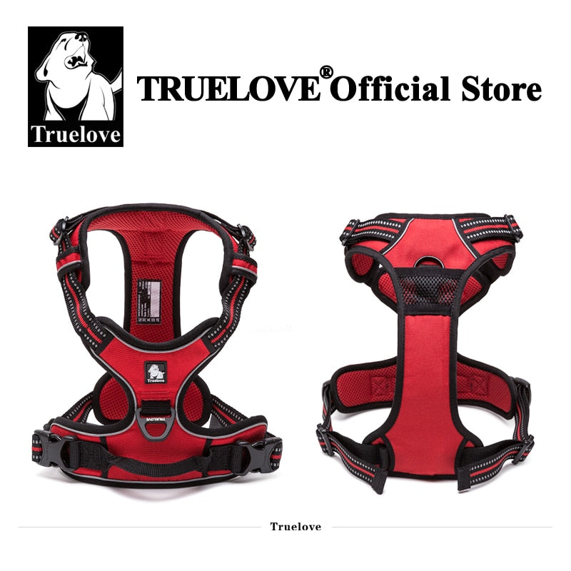 Truelove No Pull Dog Harness (Red) - Adjustable Soft Padded Reflective No Choke Dog Vest with Easy Control Handle H5651