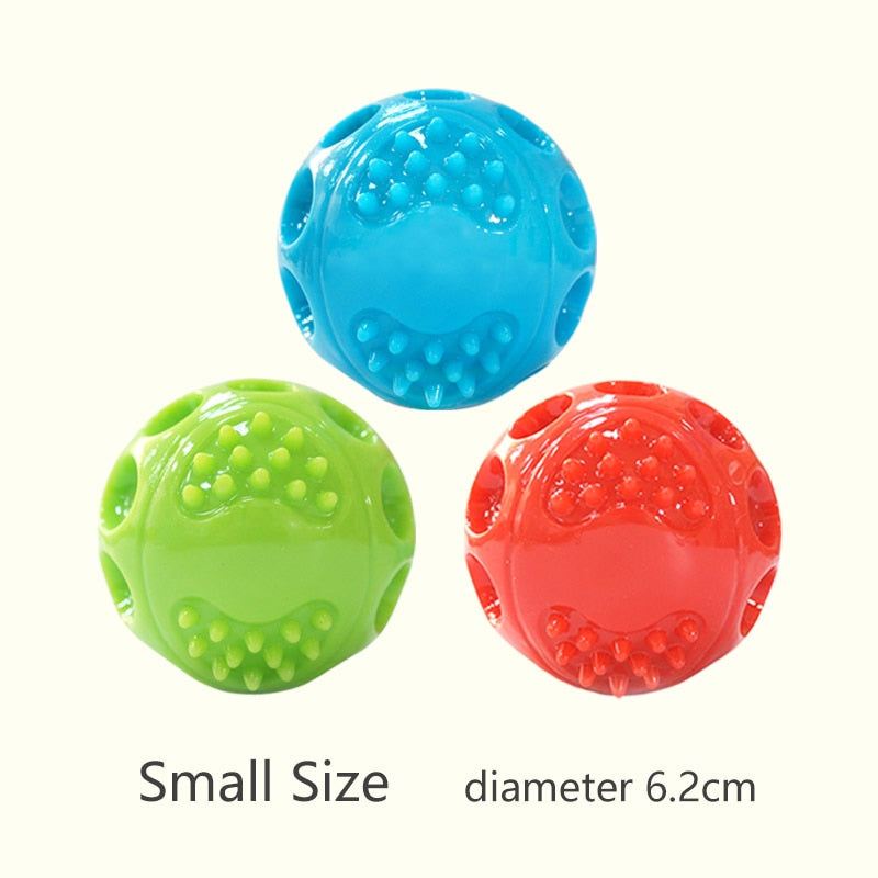 CAITEC Chase 'N Chomp Squeaking Rubber Bouncing Ball Durable Floating for Small to Large Dogs