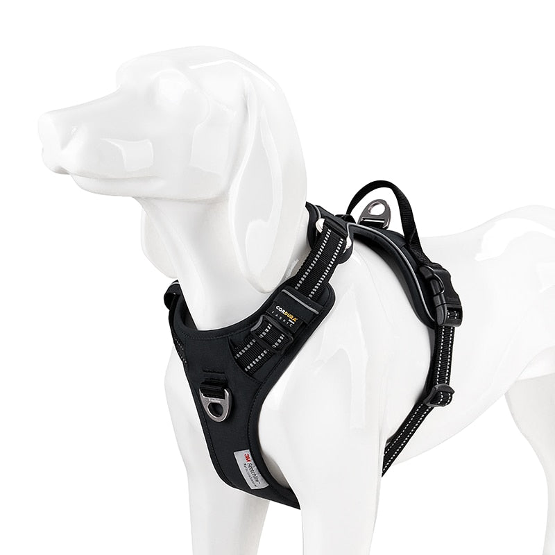 TRUE LOVE No Pull Nylon Reflective Dog Harness (Poppy Red) - Adjustable Comfortable Control Step-in TLH5654