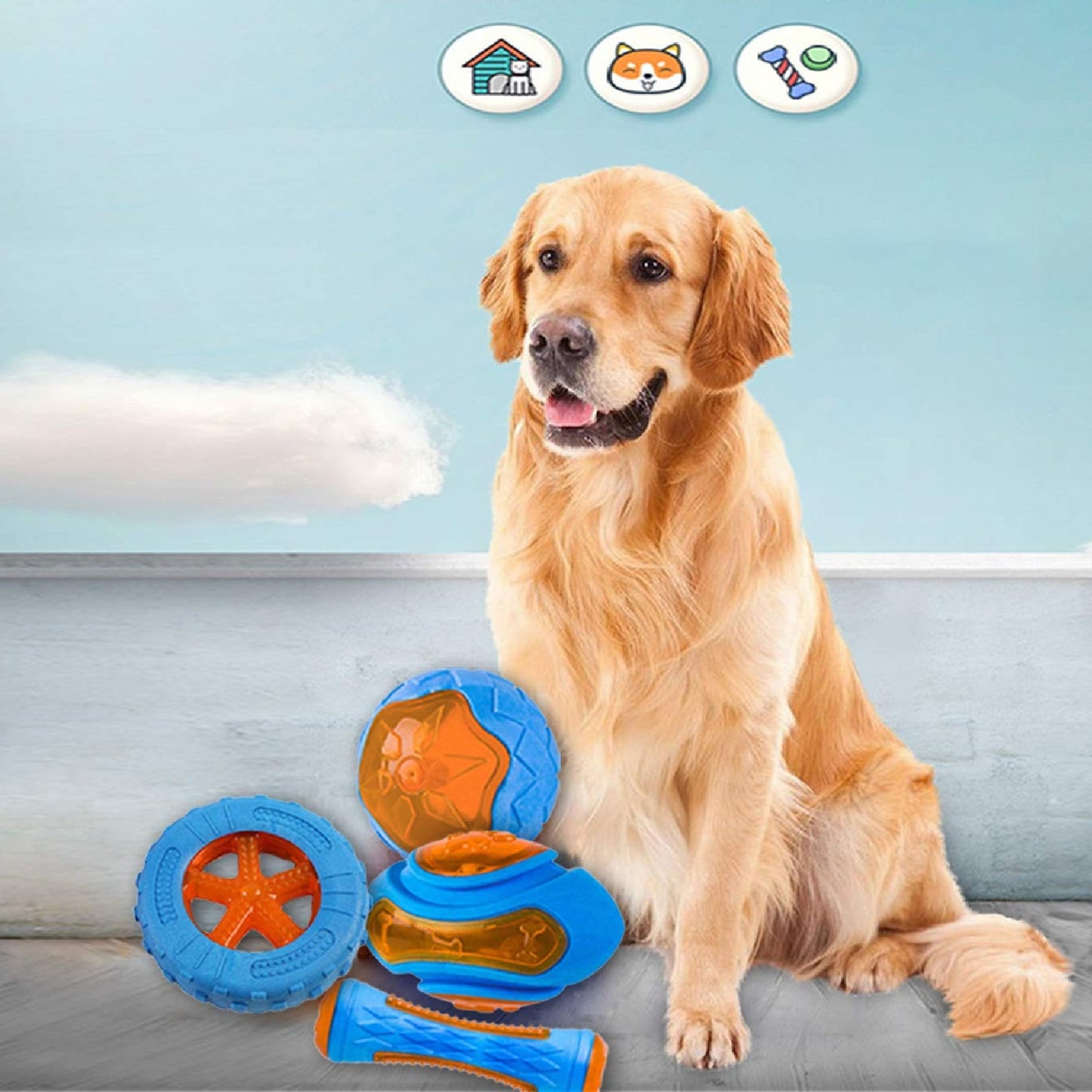 Rubber Bite Resistant Squeaky Floating Dog Toys