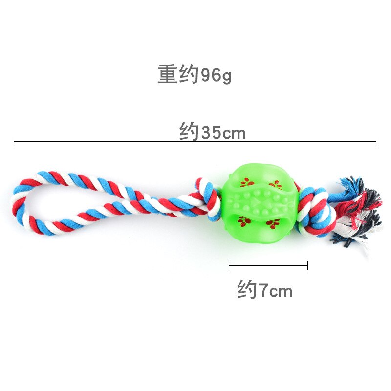 Curved Dog Ball Rope Toy Bite Resistant and great for teeth cleaning