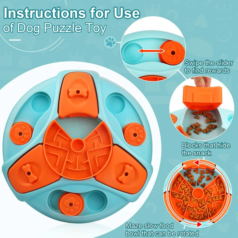 Benepaw Dog Foraging Slow Feeding Interactive Puzzle Toy for Brain Stimulation - For Small ,Medium & Large Dogs