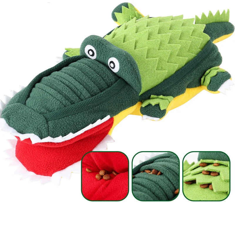 Crocodile Shape Foraging Snuffle Dog toy - Great for Slow Feeding & Interactive