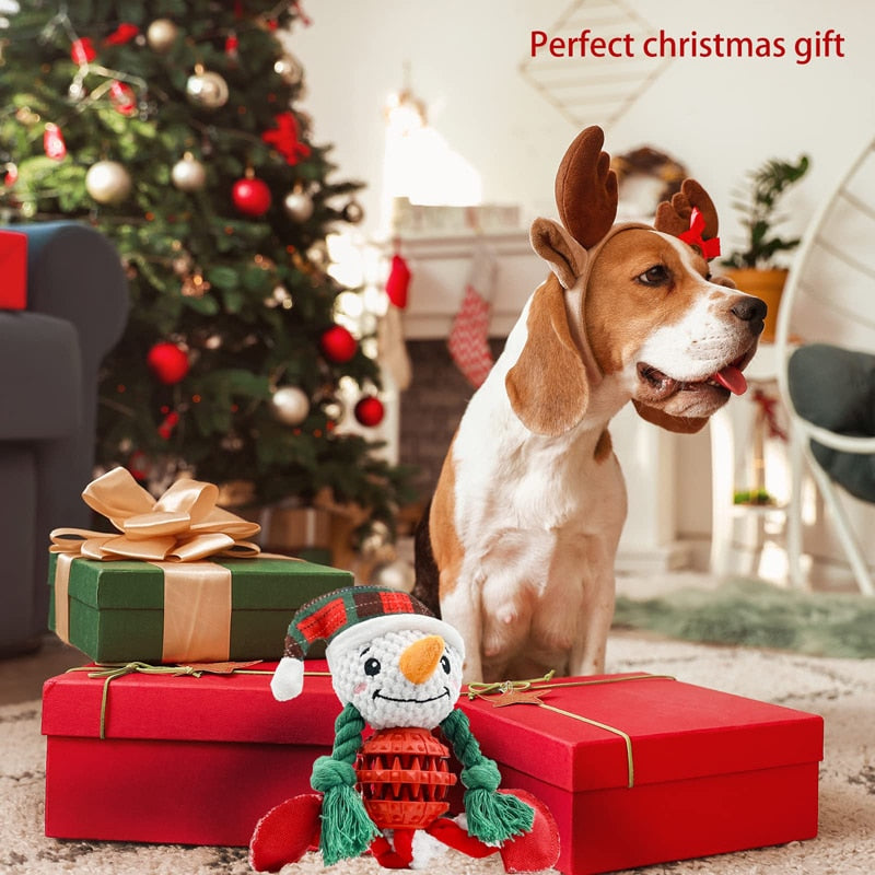 Benepaw Durable Christmas Dog Toys - Interactive, Foraging & Squeaky Puppy / Dog Toys For Small, Medium & Large Dogs