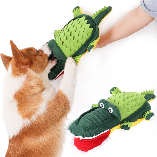 Crocodile Shape Foraging Snuffle Dog toy - Great for Slow Feeding & Interactive