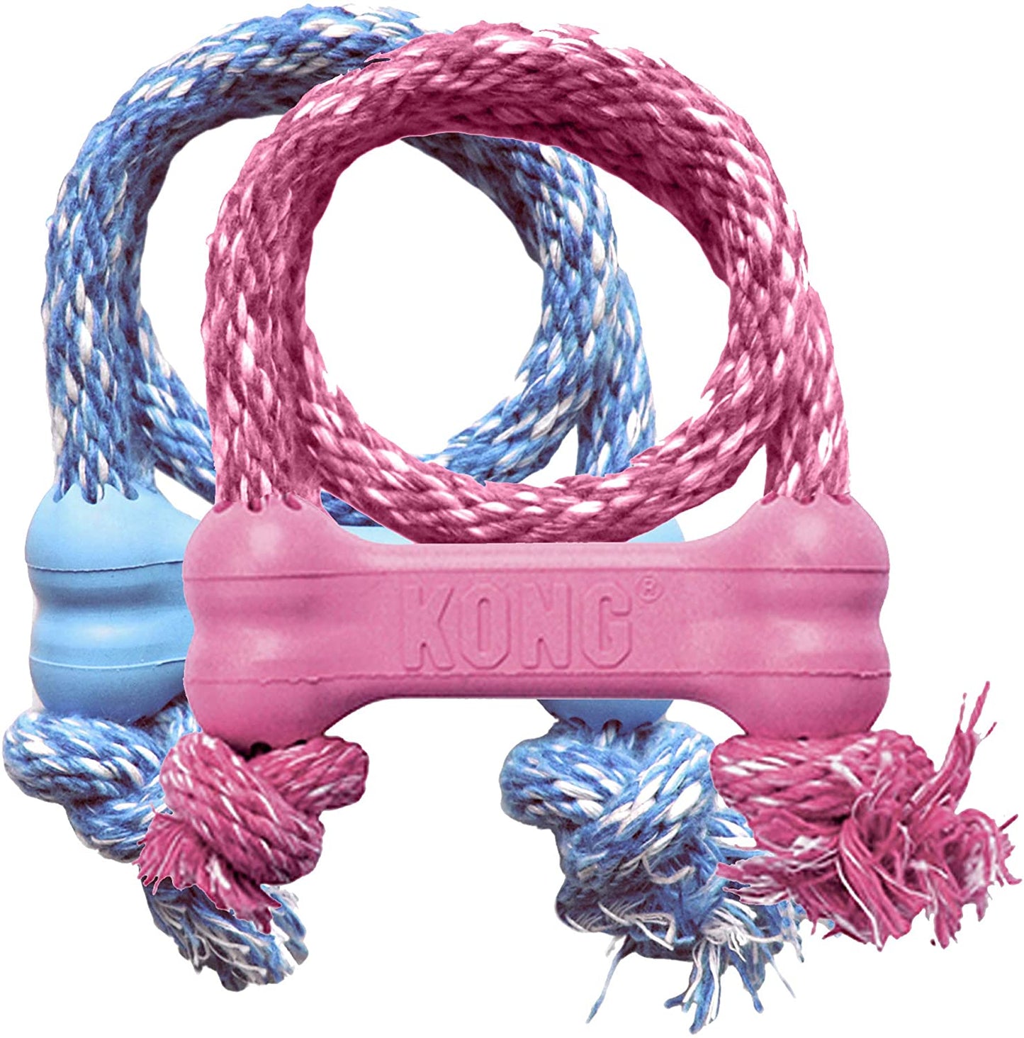 KONG - Puppy Goodie Bone with Rope - Teething Rubber, For X - Small Puppies