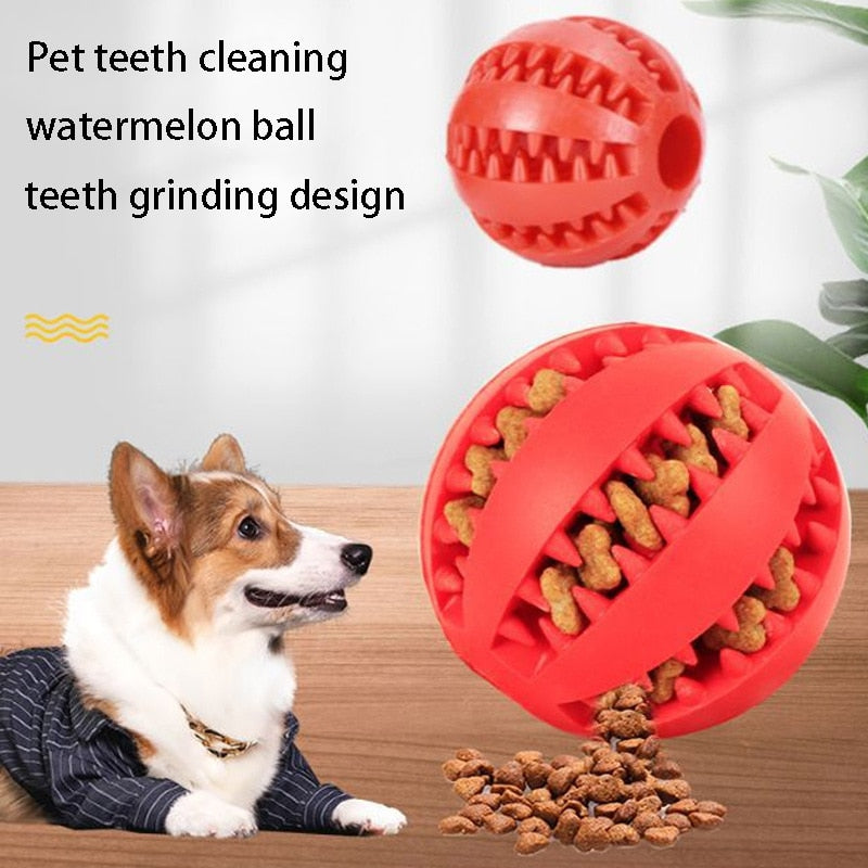 Rubber Interactive Chew Foraging Dog Ball Toys