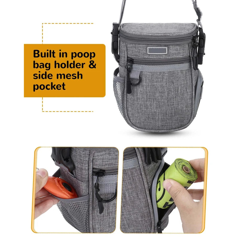 Benepaw Durable Treat Bag - Adjustable & Waterproof with Built-in Poop Bag Dispenser & Treat Pouch For Training / Traveling / Walking