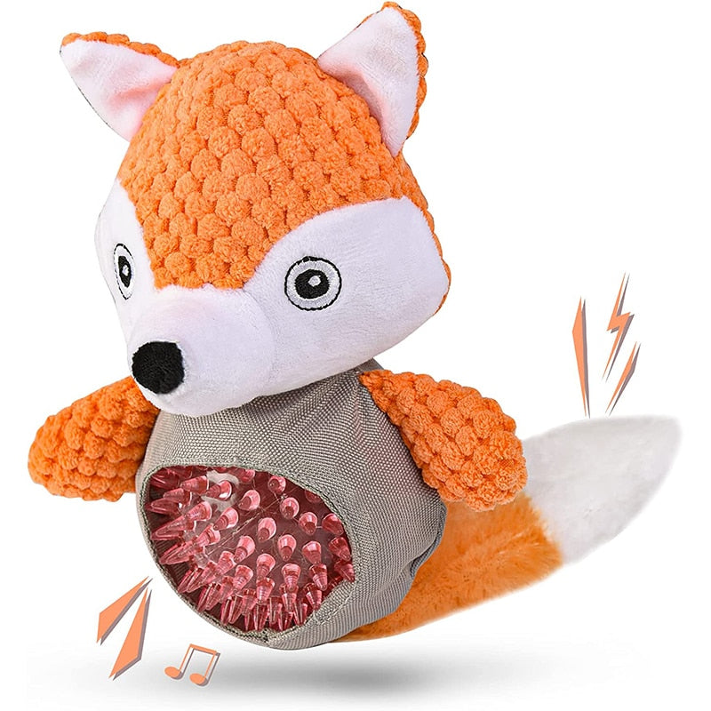 Benepaw Plush & Tough Squeaky Rubber Dog Toys for Small to Medium sized Dogs