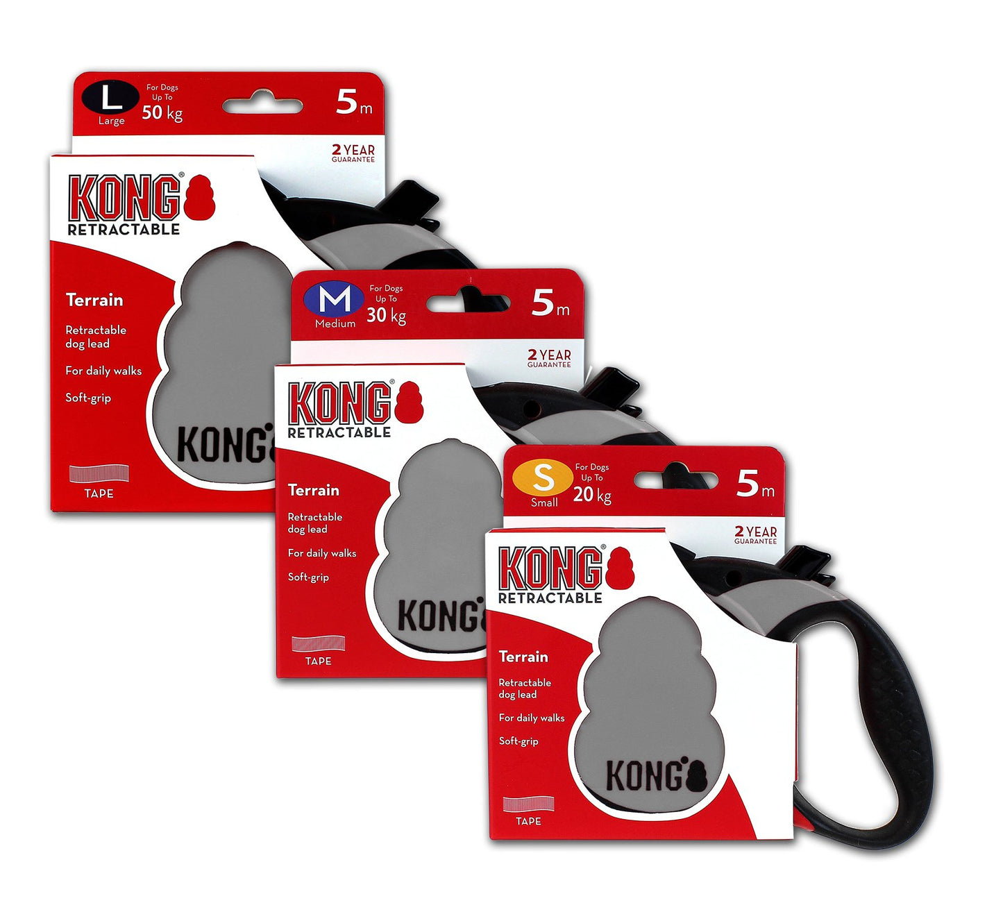 Kong Terrain Retractable Dog Leash - Various colours & sizes available