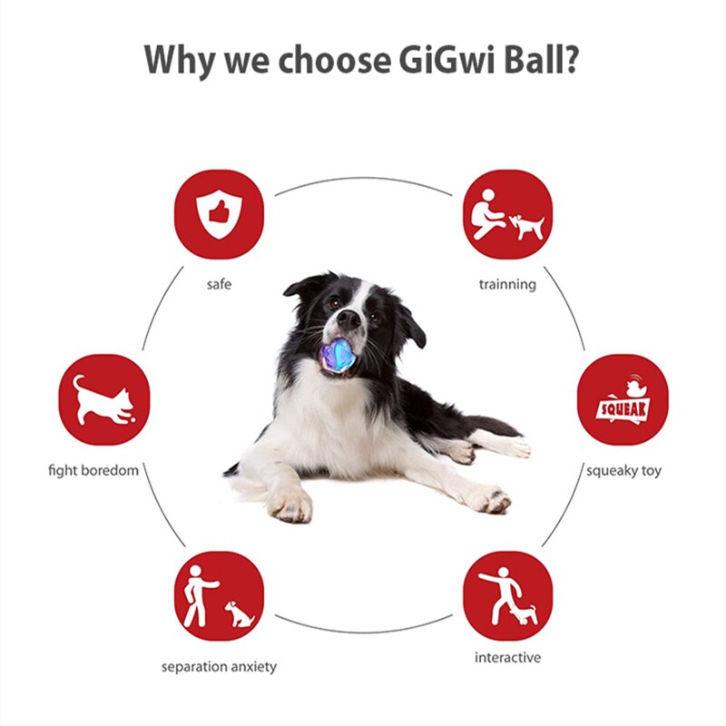 GiGwi Rugby Dog Ball - Squeaky, Chewable, Rubber and suitable for Outdoor use