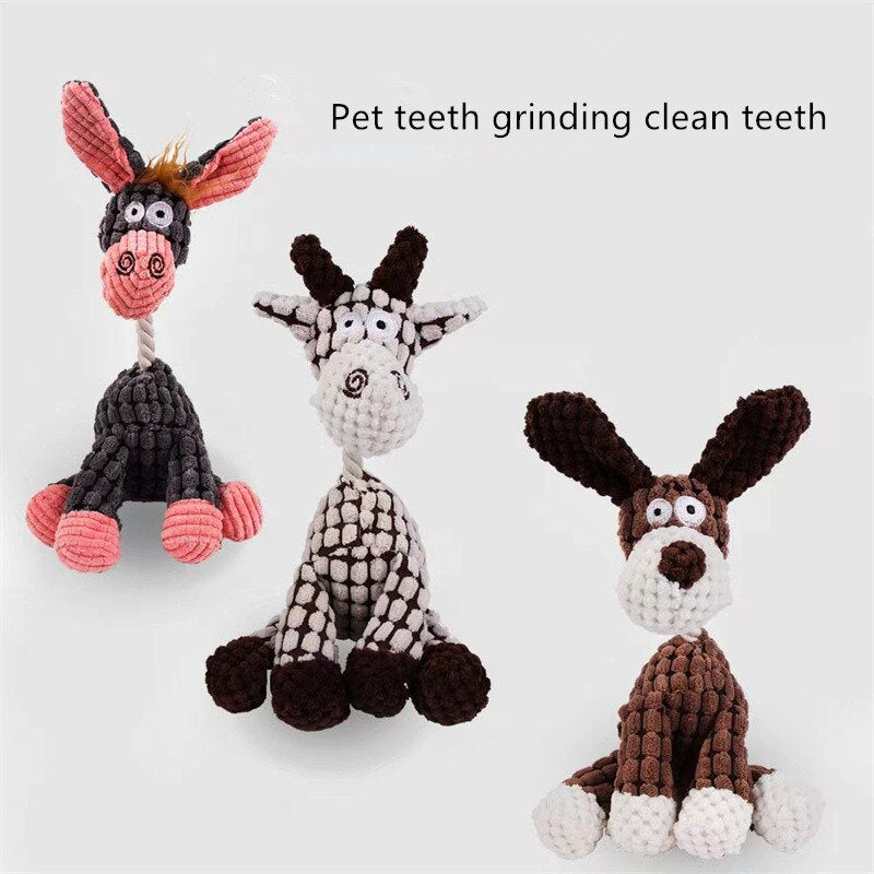 Dog / Puppy Squeaky Rope Toy - Interactive and aids teeth cleaning.